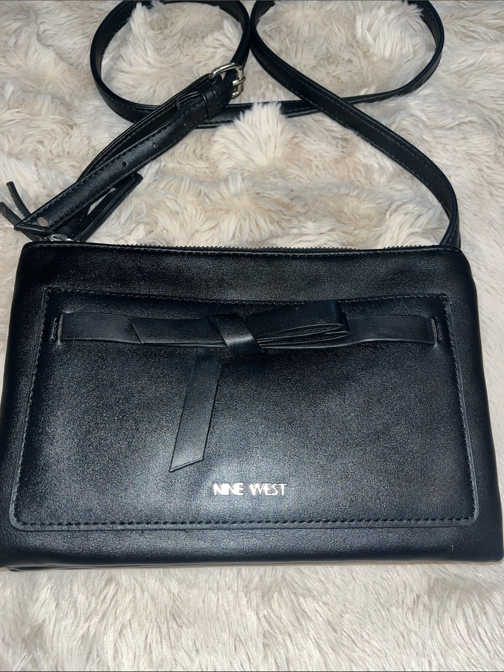 Nine West Black Crossbody with Front Bow Detail
